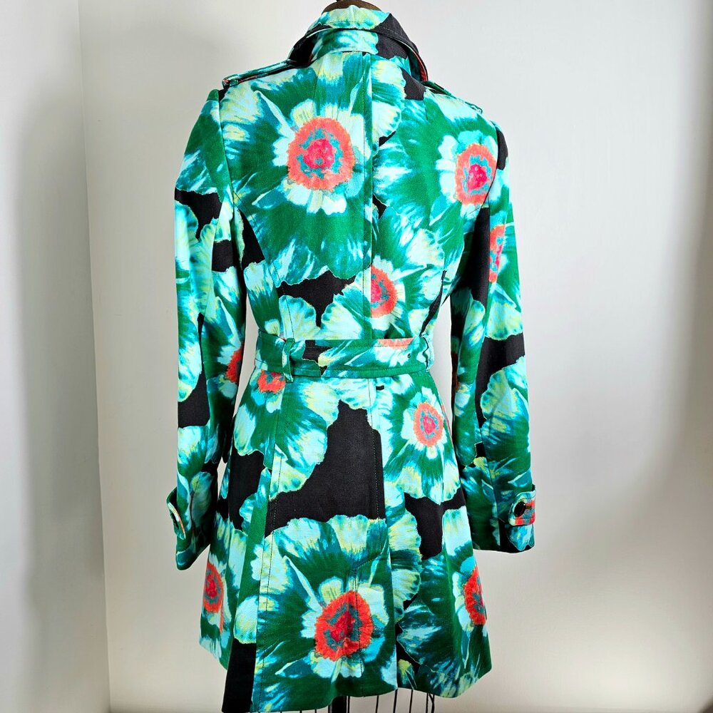 Banana Republic Floral Trench Coat – Statement Belted Coat – Size M - Picture 5 of 10